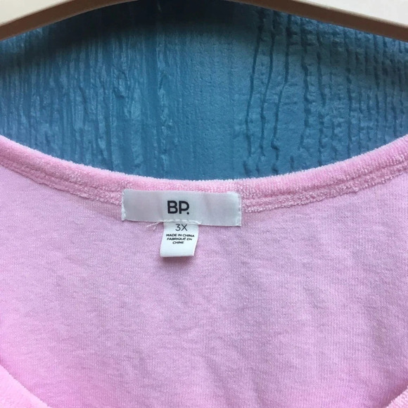 BP Women's Terry Cloth Pink Tank Top Plus Size 3X NWT - Picture 3 of 5